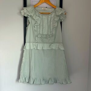 For Love and Lemons riffle shift dress sage green